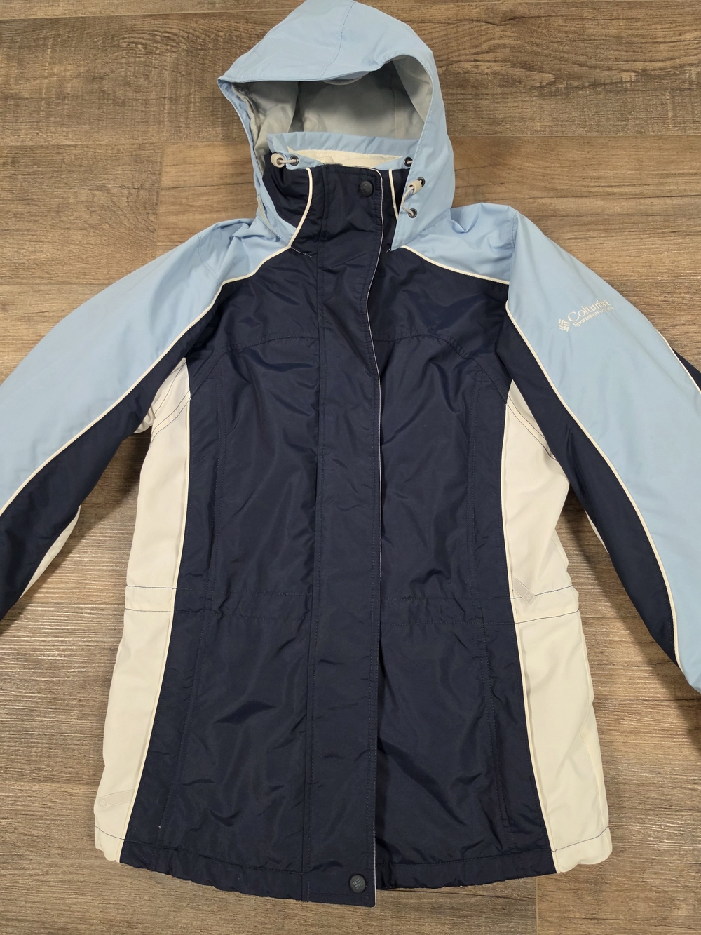 Columbia Core Interchange Women's Zip Up 3 in 1 Jacket Navy/White Size Small